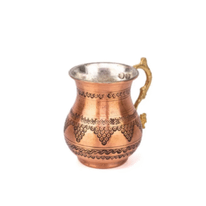 Bakır Dövmeli Kulplu Maşrapa